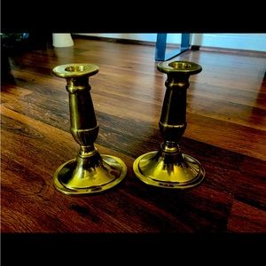 Set of Two Brass candle stick holders